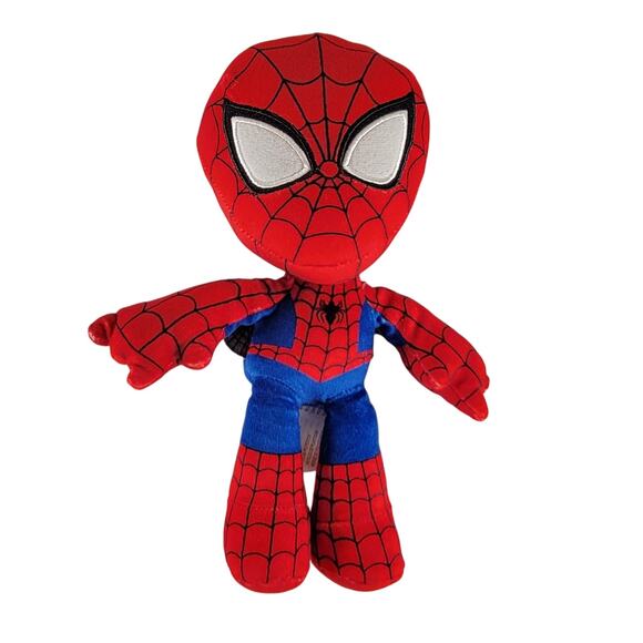 Marvel Spiderman Plush Doll 9" Red Blue Stuffed Toy Mattel 2021 Superhero - Picture 1 of 11